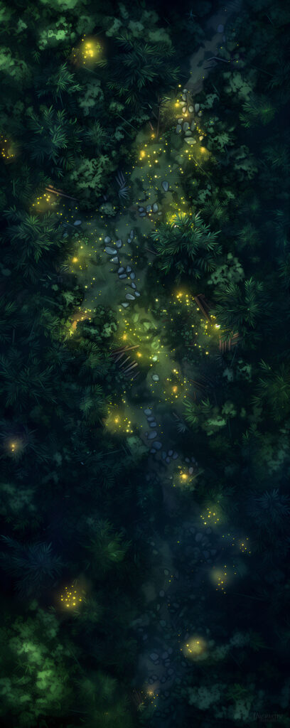 Stone Trail of Glowing Fireflies