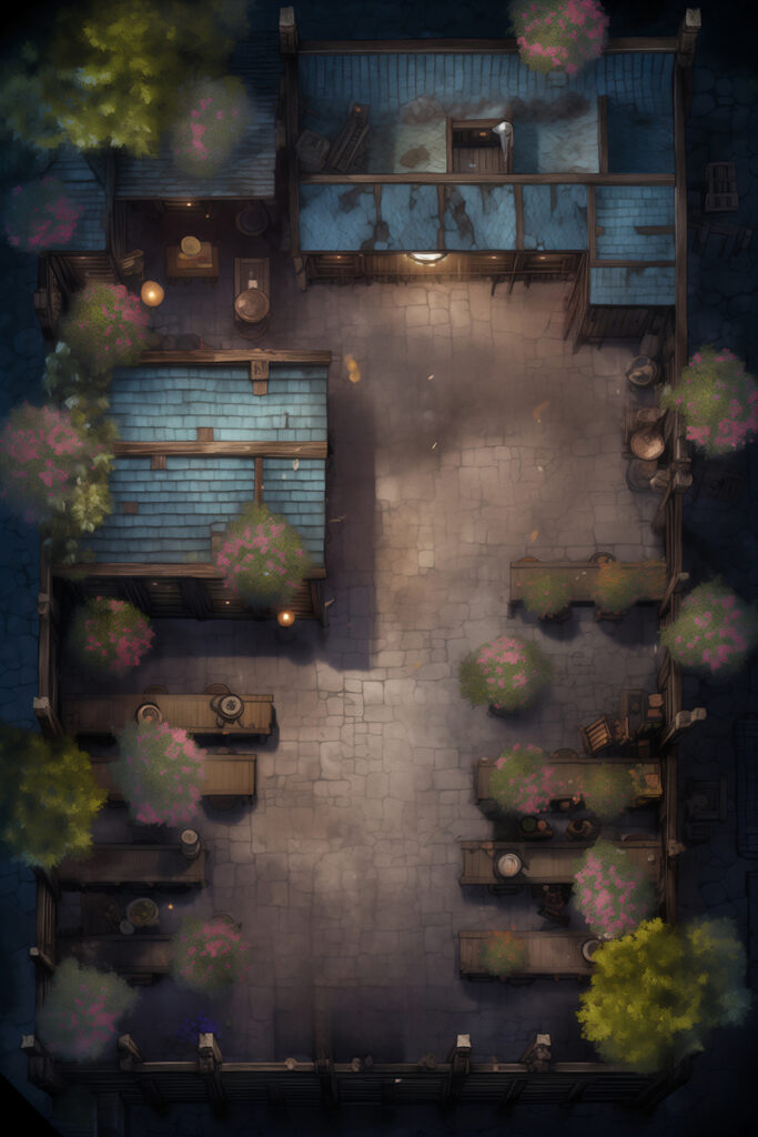 Nocturnal Courtyard Commerce