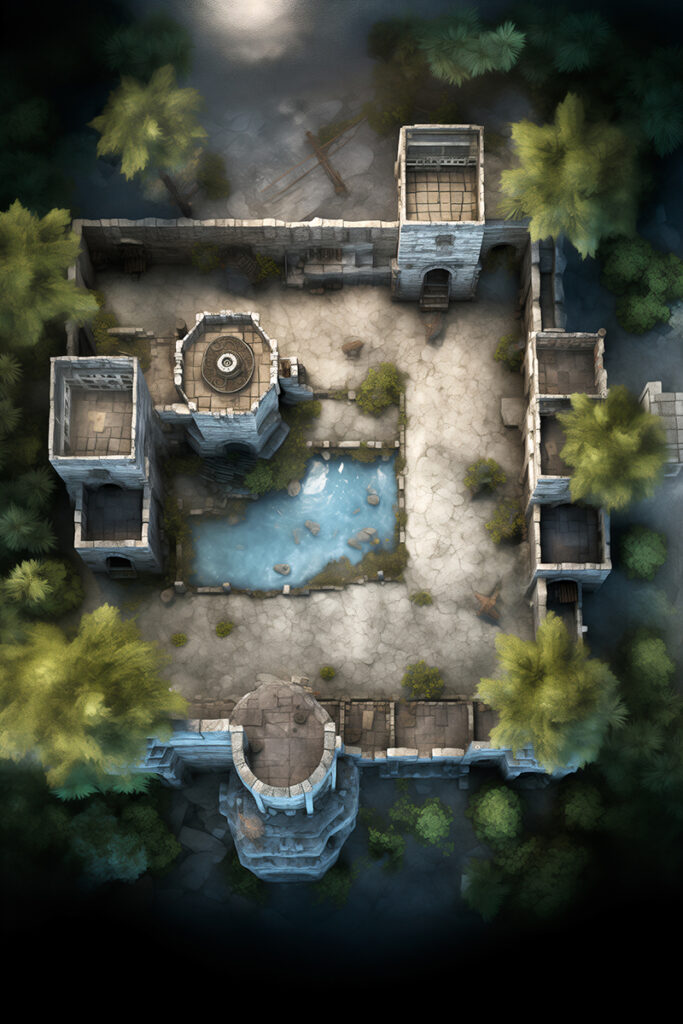 Ruined Refuge by the Pool