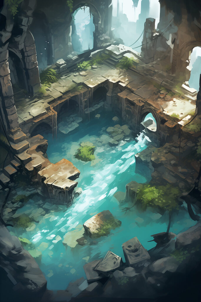 Serene Ruins by the Water