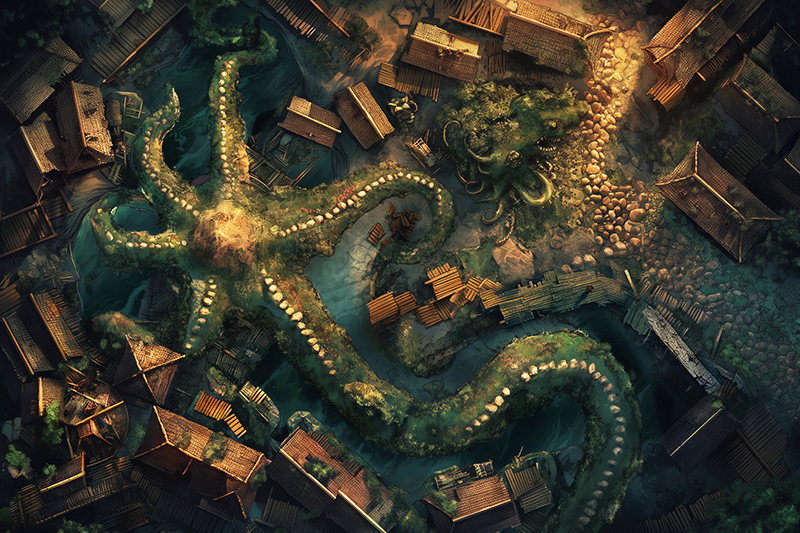 Tentacle Infested Marsh Village